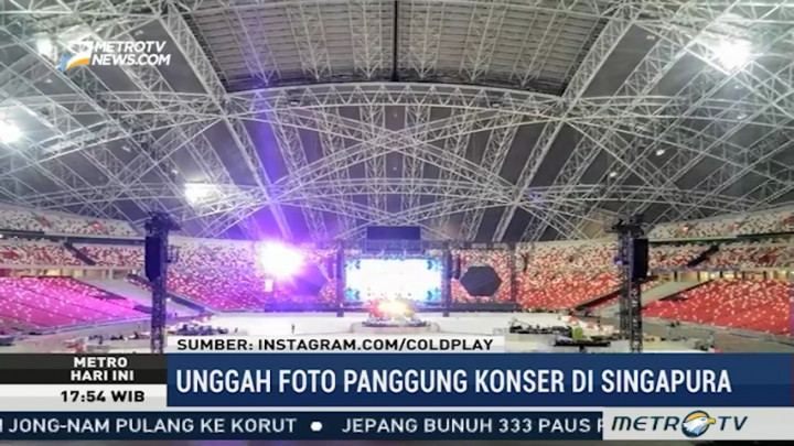 Penampakan Panggung Konser Coldplay di Singapura