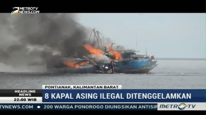 TNI AL Tenggelamkan 8 Kapal Asing Ilegal