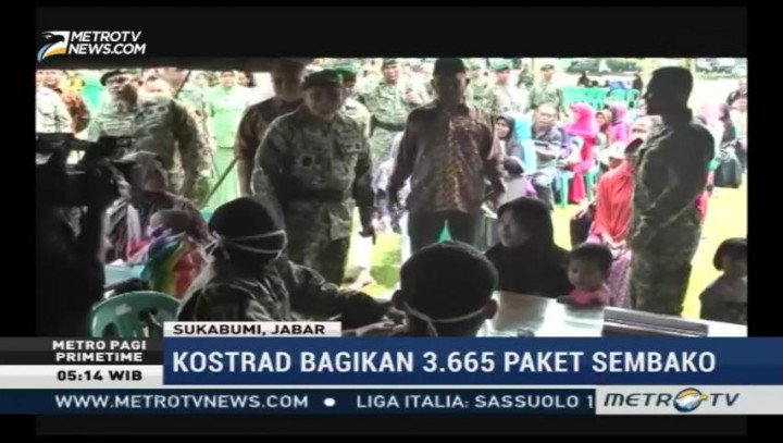 HUT ke-56, Kostrad Gelar Pembagian Sembako dan Pengobatan Gratis di Sukabumi