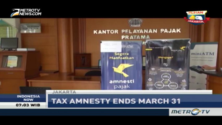 Tax Amnesty Ends on March 31