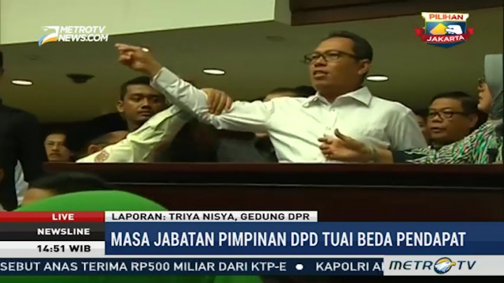 Baku Pukul & Saling Dorong di DPD Dipicu Penolakan Pimpinan Sidang