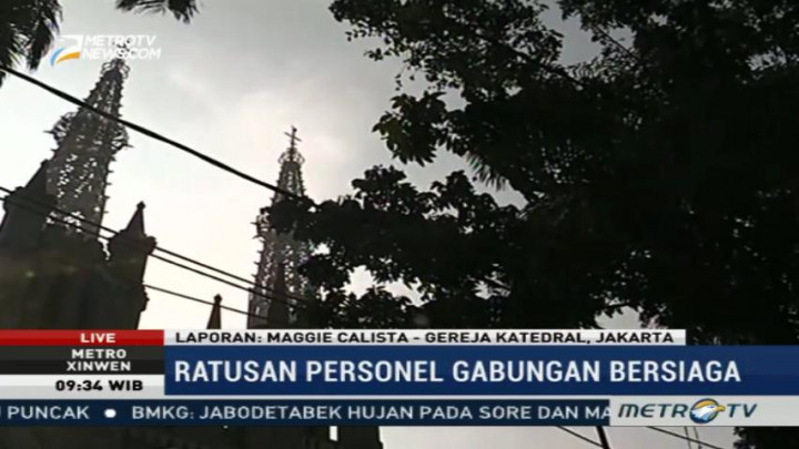 Ratusan Personel Amankan Perayaan Paskah di Katedral