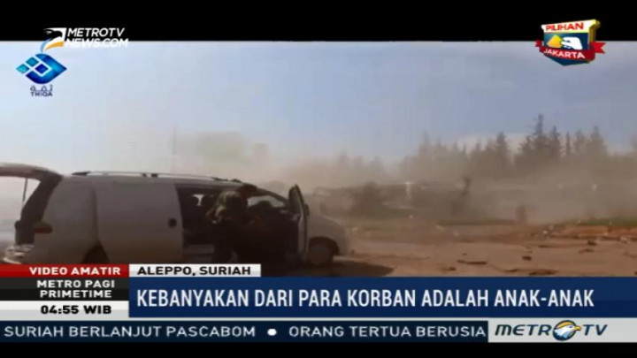 Video Amatir Penyelamatan Korban Ledakan di Aleppo