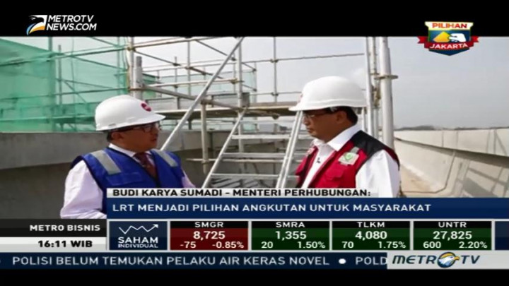 Menhub: Progres Pembangunan Jalur LRT Jakarta Tahap 1 Capai 15%