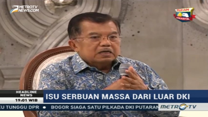 JK: Mobilisasi Massa dari Luar Jakarta akan Timbulkan Masalah