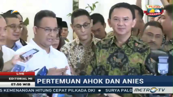 Ahok dan Anies Gelar Pertemuan, Ini yang Dibahas