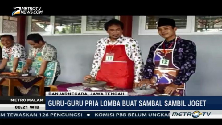 Rayakan Hari Kartini, Guru Pria di Banjarnegara Ikuti Lomba Membuat Sambal