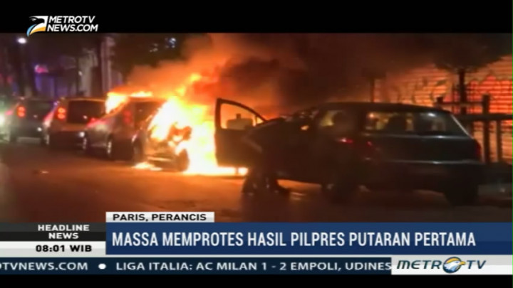 Massa Protes Hasil Pilpres Perancis Putaran Pertama