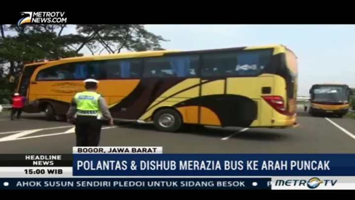 Polisi Razia Bus yang Menuju Puncak