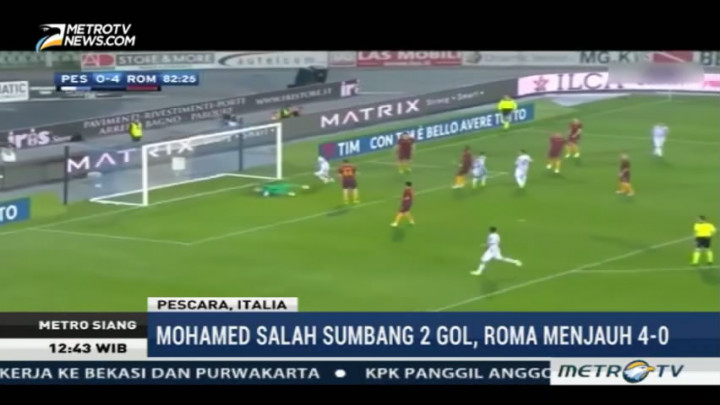 AS Roma Pesta Gol di Kandang Pescara