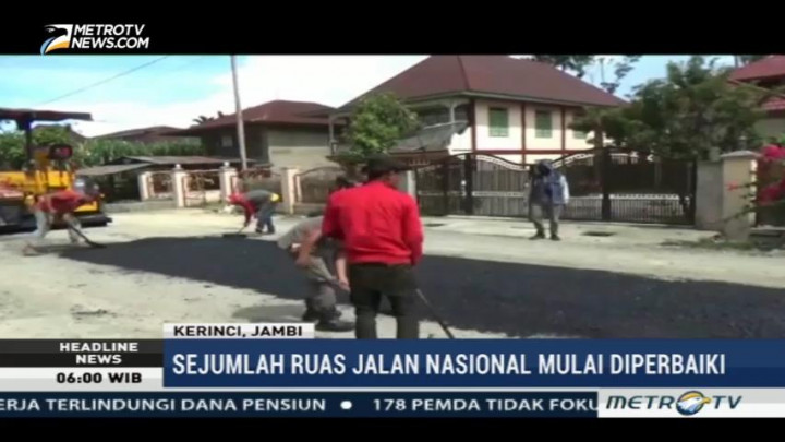 Jelang Arus Mudik 2017, Jalan Nasional di Jambi Diperbaiki