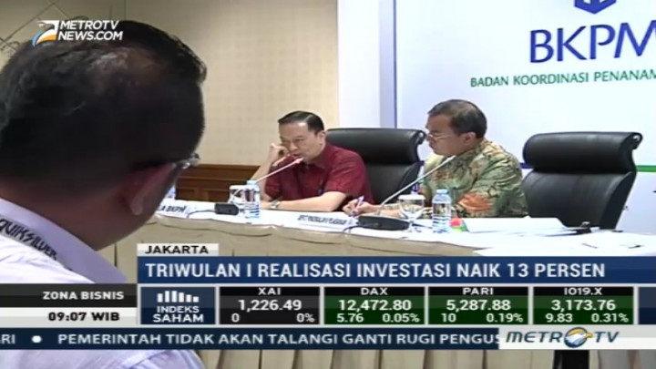 Kuartal I 2017, Realisasi Investasi di Indonesia Naik 13%