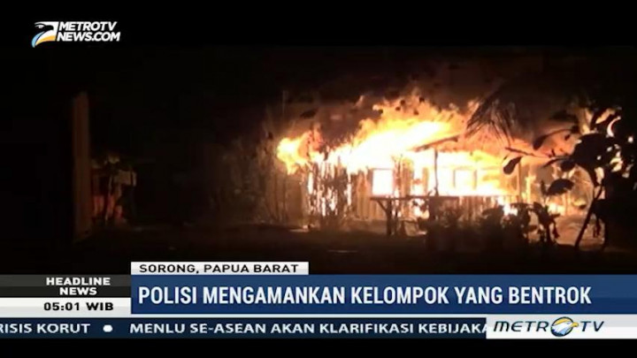 Enam Rumah Ludes Terbakar saat Bentrok Antar Warga di Sorong