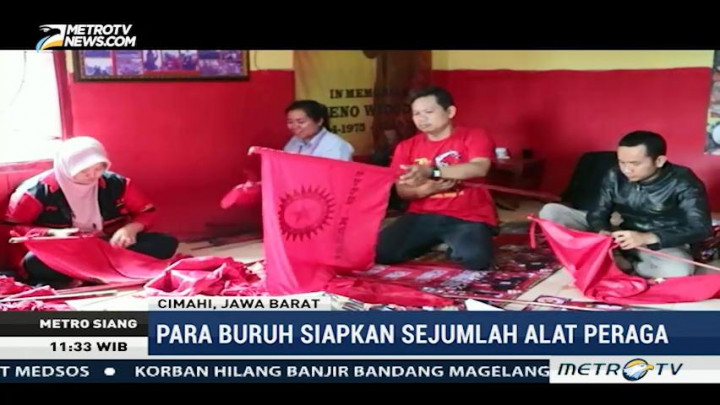 Jelang May Day, Buruh Cimahi Siapkan Sejumlah Alat Peraga