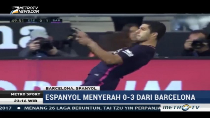 Luis Suarez Akhiri Puasa Gol saat Lawan Espanyol