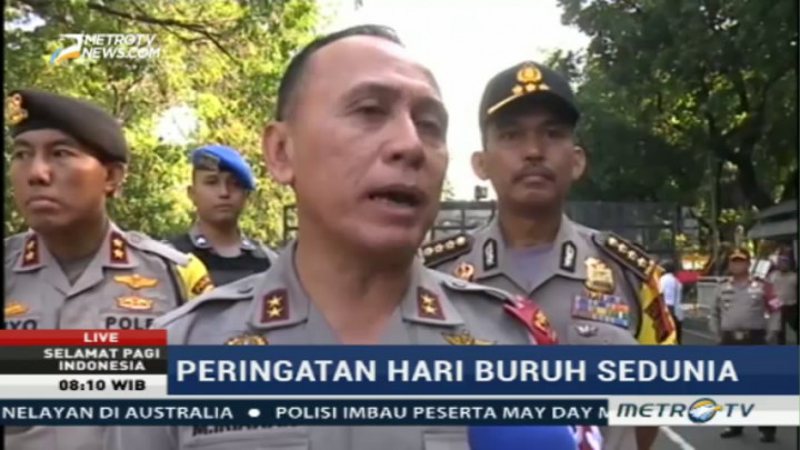 Massa Buruh Mulai Berdatangan ke Patung Kuda