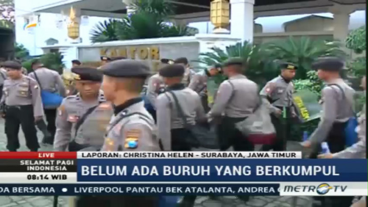 Ada Aksi Buruh, Pengamanan Berlapis Diterapkan di Kantor Gubernur Jatim