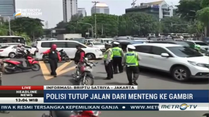 Ada Aksi Buruh, Lalin Tugu Tani Tersendat