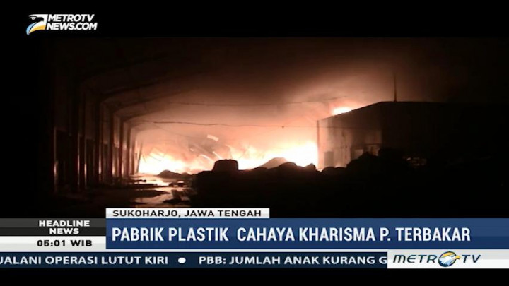 Pabrik Plastik di Sukoharjo Terbakar Hebat