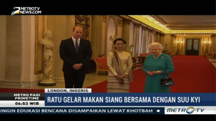 Ratu Elizabeth II Makan Siang Bersama Suu Kyi