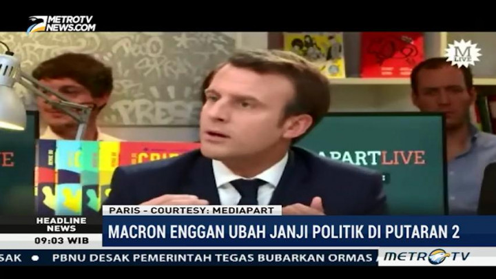 Macron Enggan Ubah Janji Politik di Pilpres Perancis Putaran II
