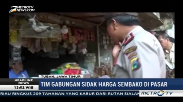 Petugas Gabungan Sidak Pasar di Tuban Jelang Ramadan