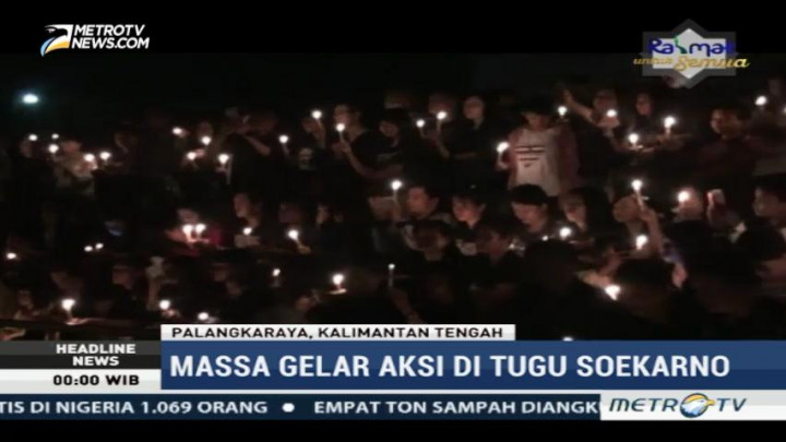 Warga Palangkaraya Gelar Aksi Dukung Ahok di Tugu Soekarno