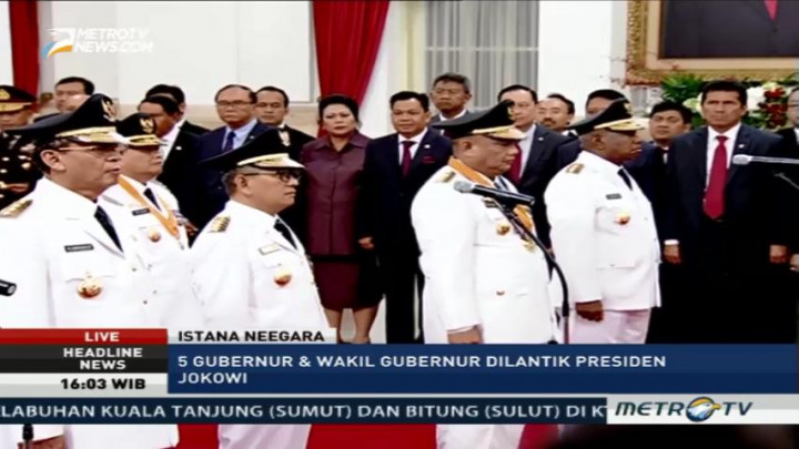 Jokowi Lantik 5 Gubernur Baru