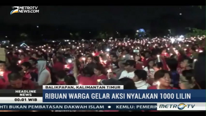 Warga Balikpapan Nyalakan Lilin Dukungan untuk Ahok