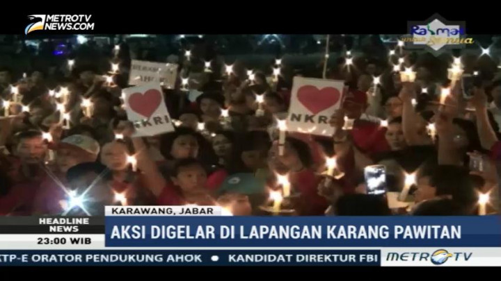 Aksi Lilin untuk Ahok Berlangsung di Karawang