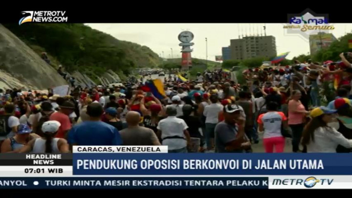 Pendukung Oposisi Venezuela Kuasai Berbagai Sudut Kota Caracas