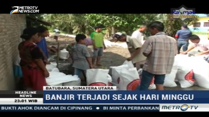 Warga Batu Bara Gotong Royong Perbaiki Tanggul Jebol