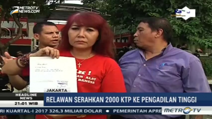 Relawan Ahok Serahkan 2.000 KTP ke Pengadilan Tinggi DKI