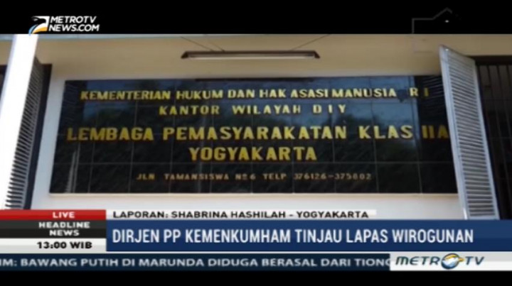 Dirjen PP Kemenkumham Tinjau Lapas Wirogunan