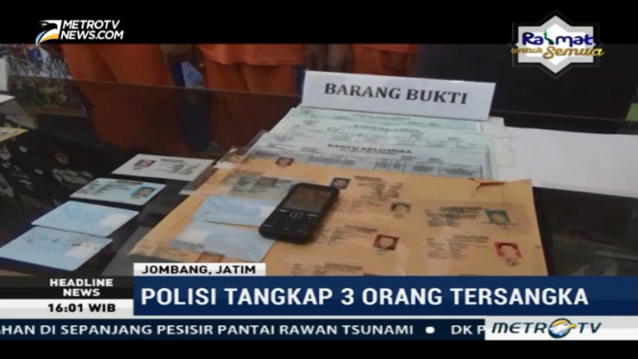 Polisi Tangkap Sindikat Pemalsu KTP di Jombang