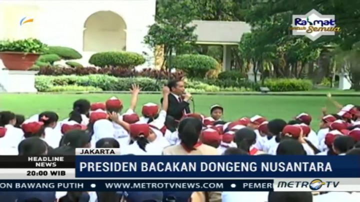 Jokowi Mendongeng untuk Siswa di Hari Buku Nasional