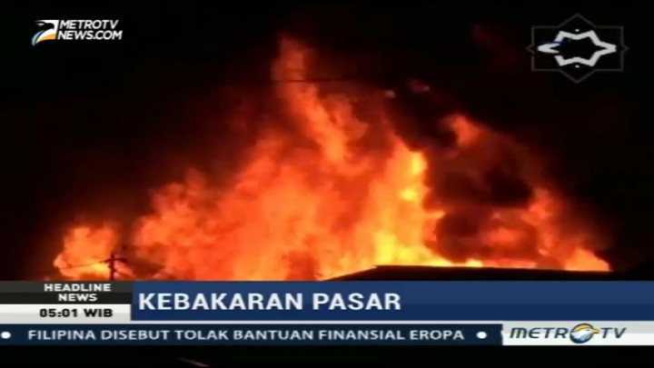 Pasar Onan Tarutung di Sumut Terbakar