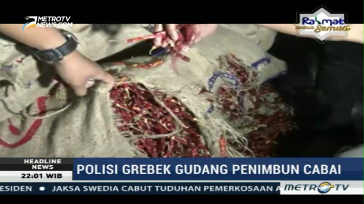 Polisi Gerebek Gudang Penimbunan Cabai di Medan