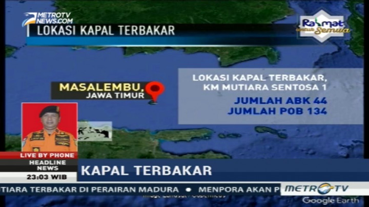 KM Mutiara Sentosa 1 Terbakar di Perairan Pulau Masalembu