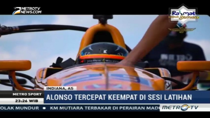 Alonso Catat Waktu Tercepat Keempat di Latihan Indy 500
