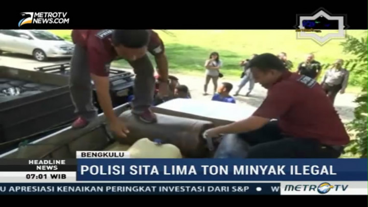 Penyelundupan Lima Ton Minyak Mentah Ilegal di Bengkulu Digagalkan