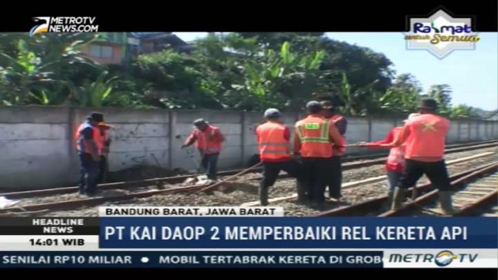 PT KAI Daop 2 Perbaiki Rel Kereta Api di Padalarang