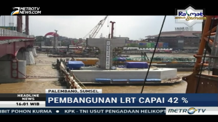 Menhub Tinjau Pembangunan Tiang LRT Palembang