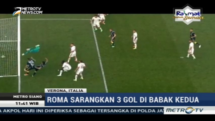 Cetak 5 Gol ke Gawang Chievo, AS Roma Dekati Juventus