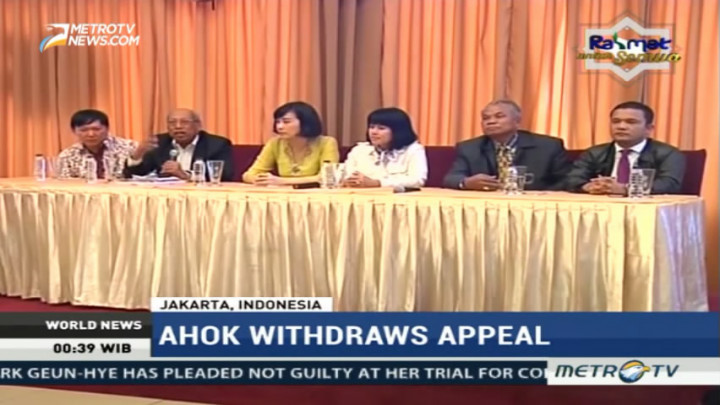 Ahok Withdraws Appeal