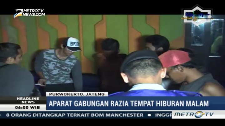 Aparat Gabungan Razia Tempat Hiburan Malam di Purwokerto