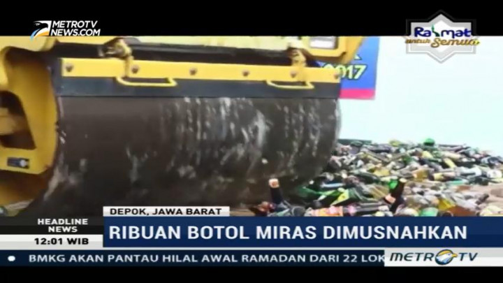 Pemkot Depok Musnahkan Ribuan Botol Miras