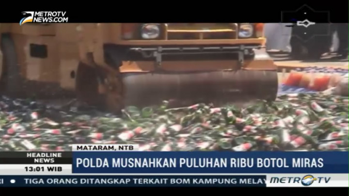 Polda NTB Musnahkan Puluhan Ribu Botol Miras