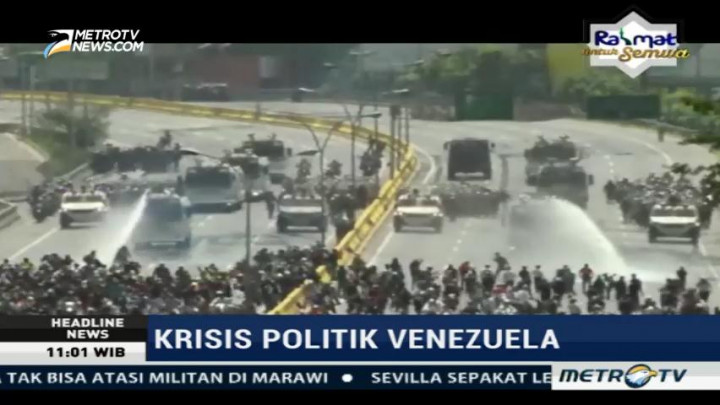 Aksi Long March di Caracas Berubah Jadi Bentrokan