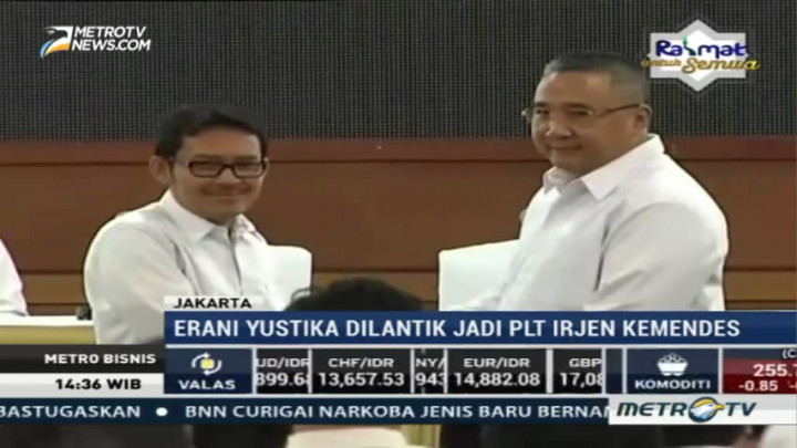 Erani Yustika Dilantik Jadi Plt Irjen Kemendes